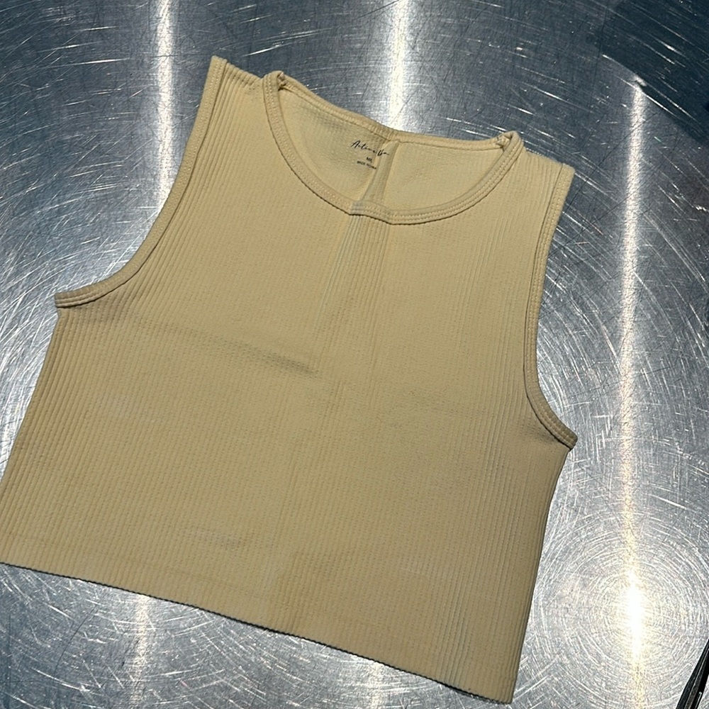 light cream crop tank top